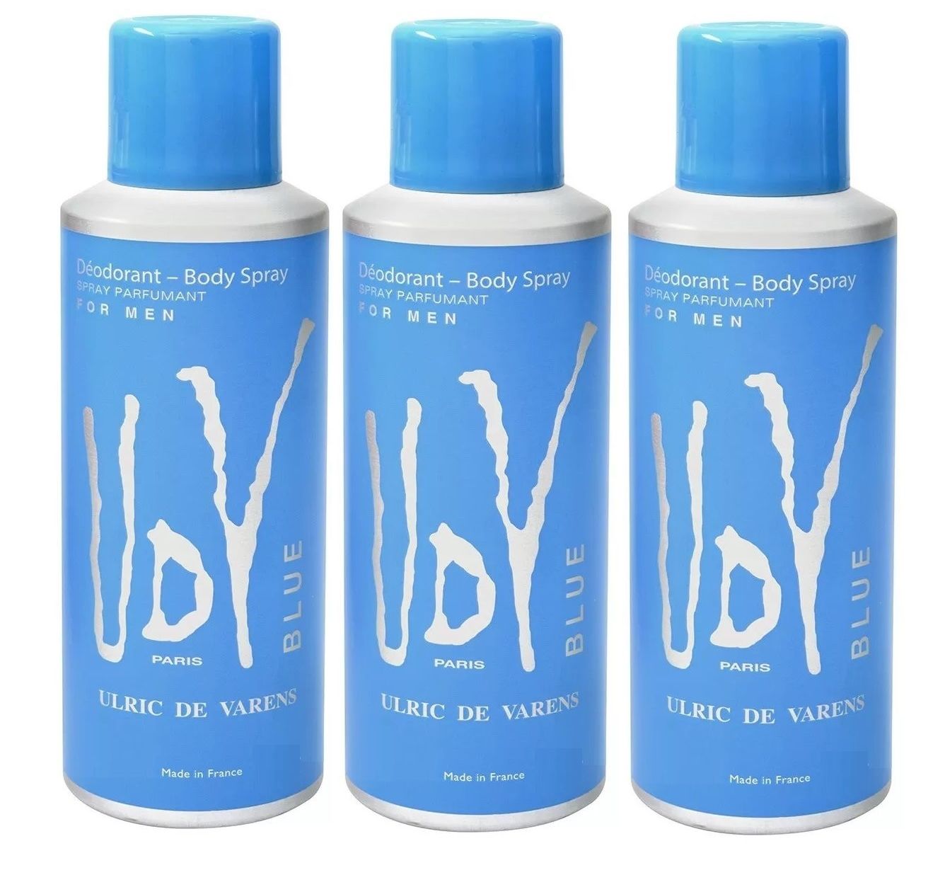 Kit 3 Desodorantes Udv Blue Masculino 200ml - imagem 1